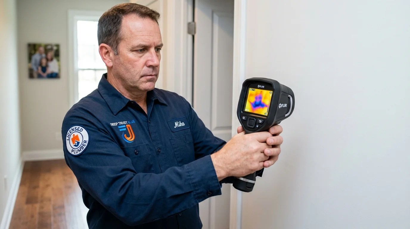 Thermal imaging leak detection by Johns Plumbing LLC in Greenlawn
